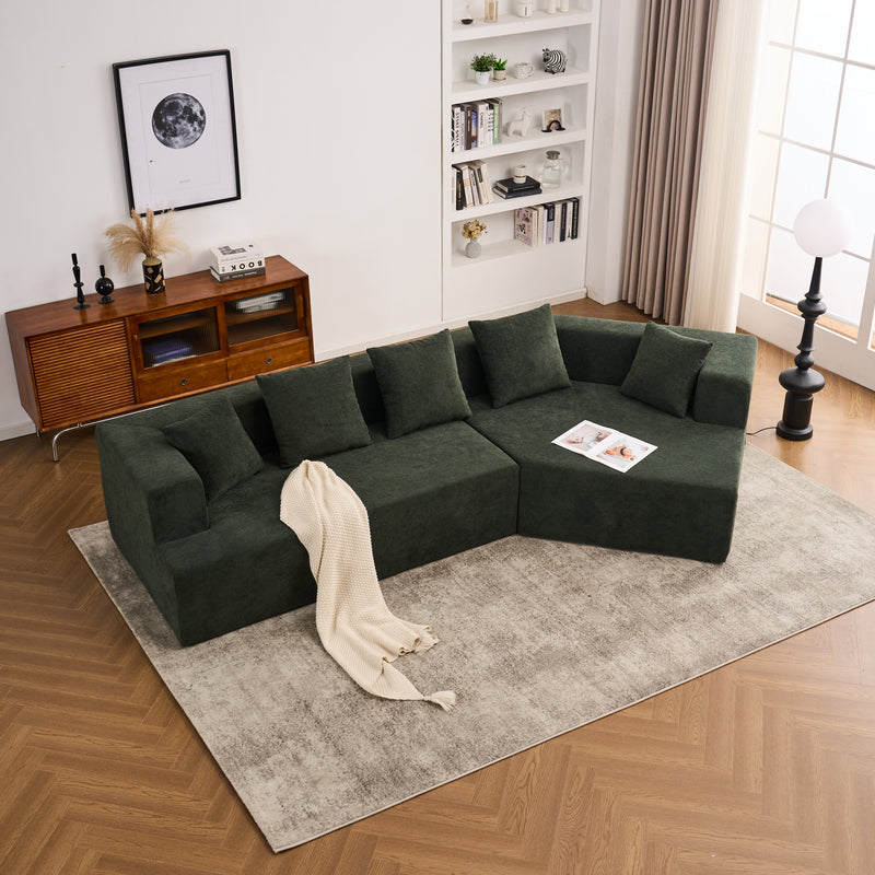 Memory Foam Couch, No Installation & Easy to Transport, Deep Seat Modern Sofa with Chenille Fabric, Couch for Living Room, Bedroom, Apartment, Home Office