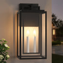 2 - Light 18'' H Black and White E12 Base Outdoor Wall Light with Clear Tempered Glass