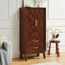 53.5' Tall Kitchen Pantry Storage Cabinet, Mid Century Modern Sideboard Buffet Cabinet, Retro Storage Cabinet with Doors and Drawers for Entryway Hallway Living Room Kitchen Garage, Walnut