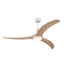 52' Solid Wood Blades Ceiling Fan, Indoor Outdoor Ceiling Fan With Light with Remote Control, Noiseless Reversible Motor, 6 Speed ,3 Color , for Patio Living Room, Bedroom, Office,Indoor.(Matte White)