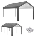 Outsunny 10' x 20' Carport Replacement Top Canopy Cover, UV and Water Resistant Portable Garage Shelter Cover with Ball Bungee Cords, Dark Gray, Only Cover