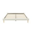 Headboard-Free King Size Wood Slat Platform Bed Frame,White