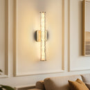 19.7'' Gold Bathroom Wall Sconce Set of 2, Modern Single Sconce Wall Lighting, Upgrated K9 Crystal Bronze Wall Light, Bedroom Vanity Sconce, Wall Lamp for Living Room, Stairway, Hallway