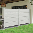 50' W x 49' H Outdoor Privacy Screen, Air Conditioner Fence, All-Weather Vinyl Privacy Fence Screens with Aluminum Posts, 2 Panels, White
