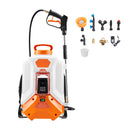 Battery Powered Backpack Sprayer, 4 Gallons Electric Backpack Sprayer, 2 Wands & 8 Nozzles, Adjustable 0-90 PSI, 4H Runtime, Portable Yard Garden Lawn Sprayers for Weeding Spraying Cleaning