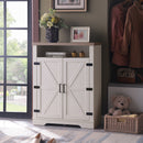 6-Tier Shoe Storage Cabinet, Farmhouse Shoe Rack Organizer Cabinet with Adjustable Shelf & 2-Tier Open Storage, Freestanding Shoe Cabinet Storage with Anti-tip Fitting for Entryway