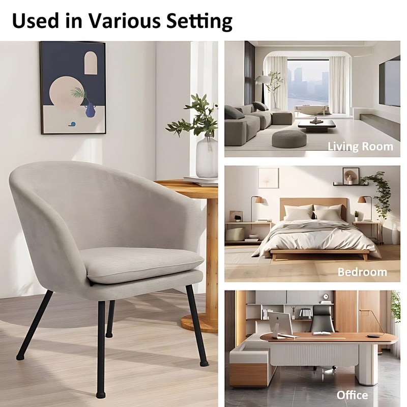Modern Accent Chair with Ergonomic Mid-Back Support