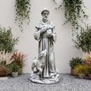 Magnesium Oxide Saint Statue With Lamb Weatherproof Religious Sculpture Garden Church Decor Ornament