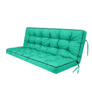 3 Seater Outdoor Porch Swing Cushion with Backrest, 5 Inch Extra Thick Waterproof Replacement Cushion in Acid Blue, Polyester Blend for Garden Backyard Patio Furniture
