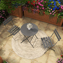 Bistro Table and Chairs Set of 2, 3 Piece Outdoor/Indoor Folding Patio Bistro Sets, 2 Chair Patio Furniture Set with Table, Premium Frame Foldable Coffee Tables for Balcony, Yard, Garden, Grey