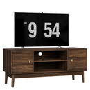 Mid-Century Modern TV Stand Entertainment Center with Storage Walnut MDF 43.31 inches