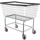 Wire Laundry Cart, 4.5 Bushel Wire Laundry Basket with Wheels, 35''x15.7''x22'' Commercial Wire Laundry Basket Cart, Steel Frame with Chrome Finish, 5'' Casters, Wire Basket Cart for Laundry