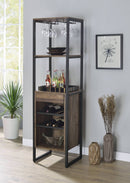 Narik Weathered Oak Finish Wine Rack