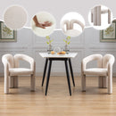 Contemporary Designed Velvet Fabric Upholstered Accent/Dining Chair /Barrel Side Chairs Kitchen Armchair for Living Room set of 2 (Beige Velvet)