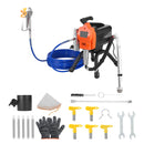 Stand Airless Paint Sprayer, 1500W, 3300PSI High Pressure Airless Sprayer, Cleaning Brush, Hose, Extension Rod, Nozzles, Electric Spray Paint Machine for Large Apartments, Factory Buildings