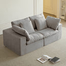Modular Sectional Sofa, Compressed Sectional Sofa Modern Minimalist Style Corduroy Couch, Sleeper Sofa for Living Room, Bedroom, Comfy Compressed Sofa Couch Space-Efficient Design, Light Gray