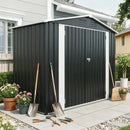 8ft x 4ft Outdoor Metal Storage Shed with Lockable Latch for Backyard, Patio, Lawn,Black(7.81*3.64 FT)