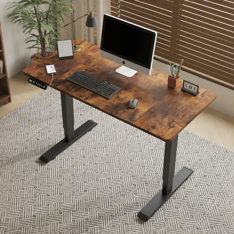Electric Standing Desk Height Adjustable Desk for Home and Office Computer Table Gaming Desk Modern Luxiury Table 47'  Rustic Brown Lift-up Desk