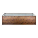 Galvanized Raised Garden Bed, 8 x 4 x 2 ft, Rectangular Metal Planter Box Kit Outdoor, Bottomless Elevated Planting Box with Gloves, Alu-Zinc, for Growing Flowers Vegetables, Deep Wood Grain