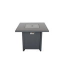 Elegant 30' Powder-Coated Metal Fire Pit with Smoked Glass Surface for Outdoor Warmth