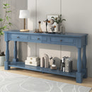 TREXM Console Table 63' Long Console Table with Drawers and Shelf for Entryway, Hallway, Living Room (Navy, OLD SKU: WF314993AAM)