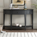 U-Style Modern Curved Console Table Sofa Table with 3 drawers and 1 Shelf for Hallway, Entryway, Living Room