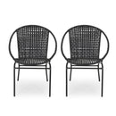 Modern JAVA Chair with Comfortable Design in Black Rattan, 26 x 28.75 x 32.75 inches