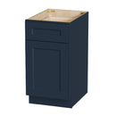 Navy Blue Shaker Base Cabinet with Soft-Close Door and Adjustable Shelf, Solid Wood Kitchen Storage Unit in 18'W x 24'D x 34.5'H