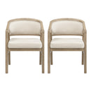 Wooden Frame Dining Chair with upholstere back,Frame color Light Ash,set of 2