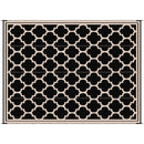 Outsunny Reversible Outdoor Rug Carpet, 9' x 18' Waterproof Plastic Straw Rug, Portable RV Camping Rugs with Carry Bag, Large Floor Mat for Backyard, Deck, Picnic, Beach, Black & Beige