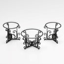 3 Piece Tempered Glass Surface Coffee Table Set, Decor Coffee Table Round End Side Table with Sturdy Construction for Living Room (Rustic Black)