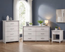 Celeste 3 Piece White Bedroom Set with Dresser, Chest & Nightstand, Modern Wood Storage Furniture Set with Drawers