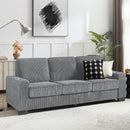 83.86'Corduroy Fabric sofa,Modern Compressed Couch,3-Seater Sofa, Furniture for Living Room,Bedroom,office ,Gray