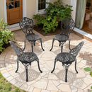Cast Aluminum Patio Dining Chair 4PCS With Black Frame