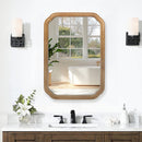 29.72*19.69 inches Functional Mirror with Cabinet, Wood Framed Bathroom Wall Cabinet with Mirror and Adjustable Shelves, Wall Mounted Mirror with Storage for Bathroom