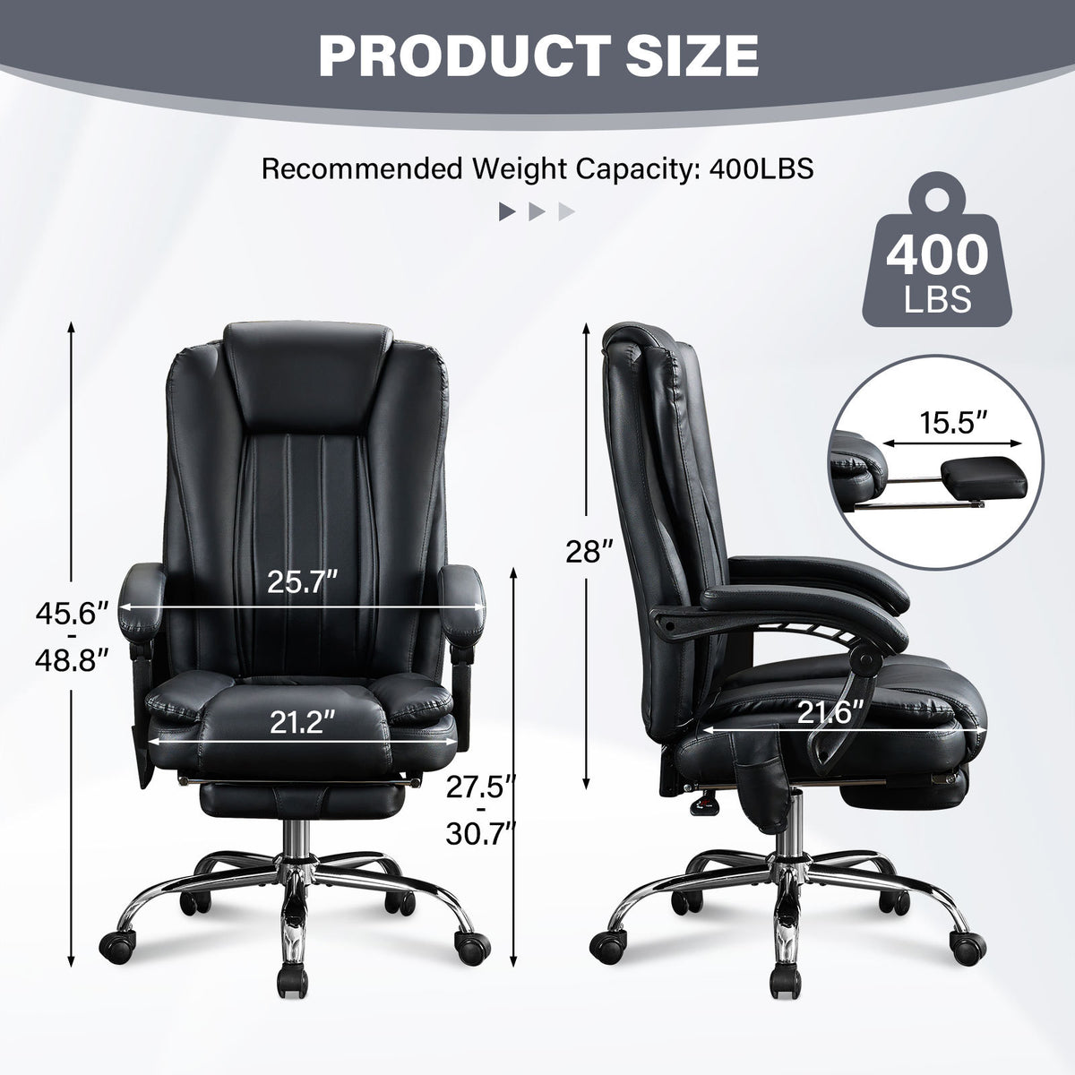Massage Office Chair with Heat and 6 Vibration Points,Executive Office