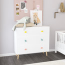 Kids 3 Drawer Dresser, Baby Nightstand for Bedroom, Storage Cabinet for Toddler Child for Living Room, Toddler Room, Nursery, Closet, Apartment (White)