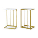 Modern Glam C-Shape End Table Set of 2