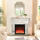 W 46' X D 12.5' X H 41' Dome door acrylic mirror fireplace cabinet, TV fireplace cabinet