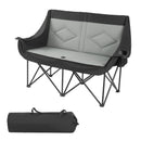 Double Camping Chair, Oversized Two Person Camp Chair with 660 lbs Heavy Duty Support, with Dual Cup Holders, Wine Glass Holders, Magazine Straps, Carry Bags for Outdoor, Beach, 1 Pack