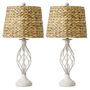 26-Inch Set of Two Table Lamps with Lampshade, Rotary Switch, E26 Socket, No Bulbs Included