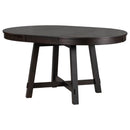 Gia Round Extendable Dining Table with 16' Leaf Wood, Espresso