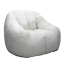 Comfy Bean Bag Chair with Memory Foam Filler – Tufted Soft Stuffed Bean Bag Sofa for Dorm, Apartment, or Living Room – White