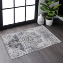 PAYAS Collection 2X3 Cream / Blue / Medallion Doormat Rug