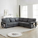 102.75*102.75' L-Shaped Modular Sectional Sofa, Modern Corduroy Sectional Sofa, Arm with Storage With Cup Holder 5-Seat Convertible Sectional Sofa for Living Room, Bedroom, Lounge and Projection Room