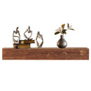 Rustic Style 72' Wood Fireplace Mantel with Wall-Mounted Floating Shelf in Light Brown Solid Wood