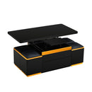 [Video Provided] Lift-Top Coffee Table with 4 Storage Stools, Modern Space Saving Center Table with Foldable Top, Multi-Functional Adjustable Coffee Table for Living Room