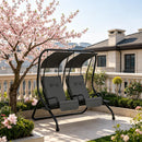 2-Seater Outdoor Porch Swing with Canopy, Patio Swing Chair for Garden
