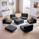 Upholstered Sectional Sofa Couch Set,Modular 100' L Shaped Floor Living Room Sofa Set With 5 Pillows,DIY Combination Sofa Couch for living rooms, apartments,bedrooms,Grey