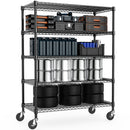 Garage Shelving 5 Tier Industrial Metal Shelving Units for Commercial, Basement, Pantry, Warehouse, School, Black Heavy Duty Easy Assembly 23.6' D x 53.2' W x 73.6' H
